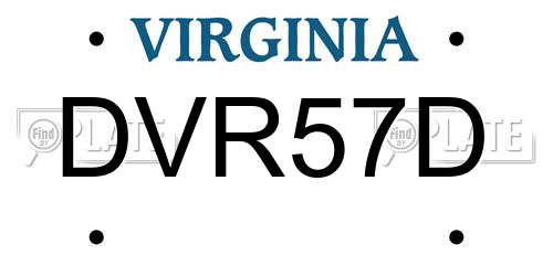 DVR57D Virginia License Plate