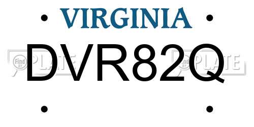 DVR82Q Virginia License Plate