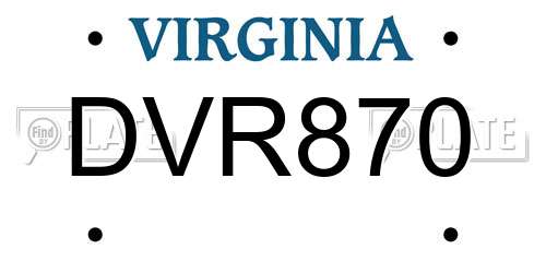 DVR870 Virginia License Plate