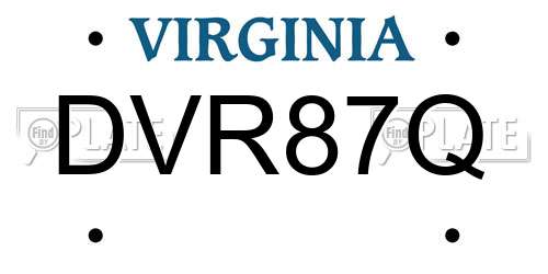 DVR87Q Virginia License Plate