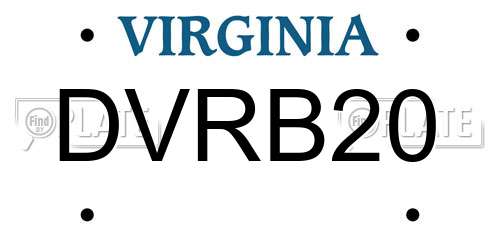 DVRB20 Virginia License Plate