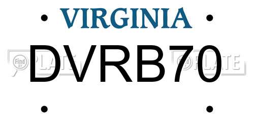 DVRB70 Virginia License Plate
