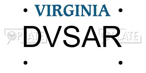 DVSAR Virginia License Plate