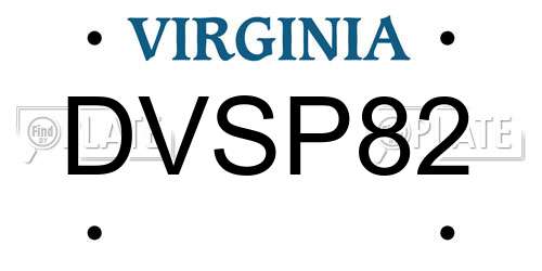 DVSP82 Virginia License Plate