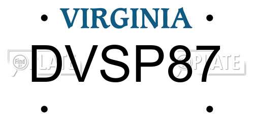 DVSP87 Virginia License Plate