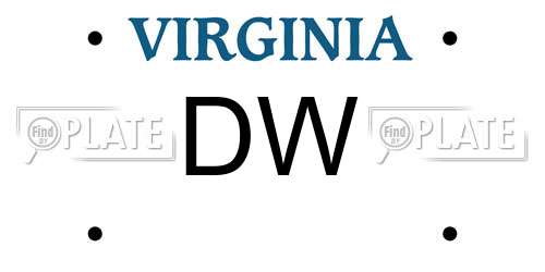 DW Virginia License Plate