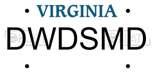 DWDSMD Virginia License Plate