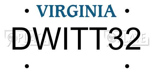 DWITT32 Virginia License Plate