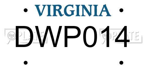 DWP014 Virginia License Plate