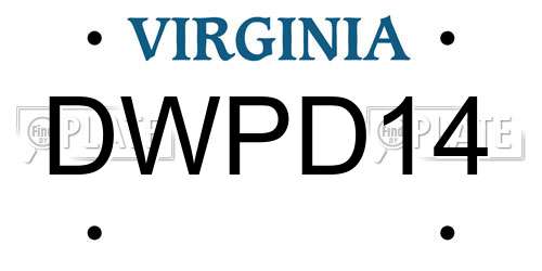 DWPD14 Virginia License Plate