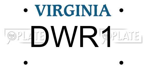 DWR1 Virginia License Plate
