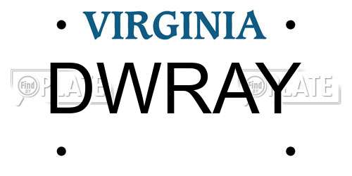 DWRAY Virginia License Plate