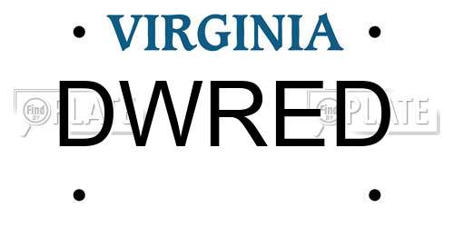 DWRED Virginia License Plate