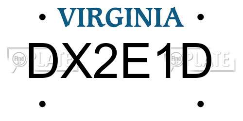 DX2E1D Virginia License Plate
