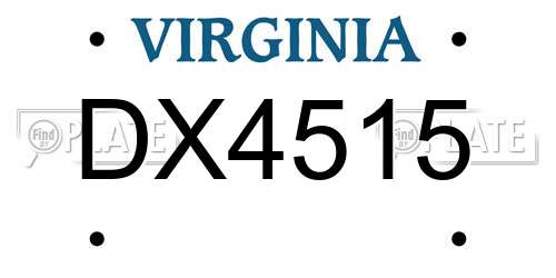 DX4515 Virginia License Plate