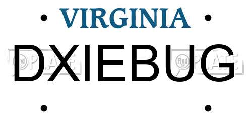 DXIEBUG Virginia License Plate