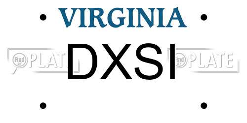 DXSI Virginia License Plate