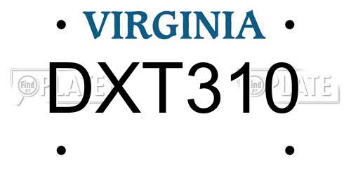 DXT310 Virginia License Plate
