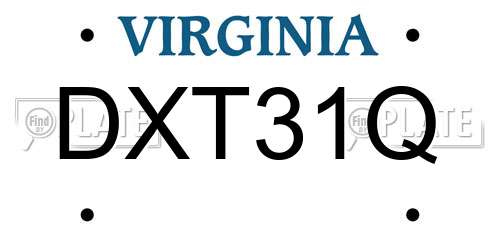 DXT31Q Virginia License Plate