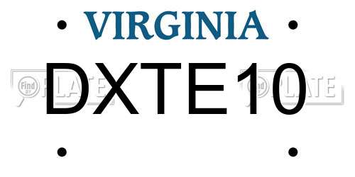 DXTE10 Virginia License Plate