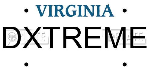 DXTREME Virginia License Plate