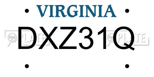 DXZ31Q Virginia License Plate