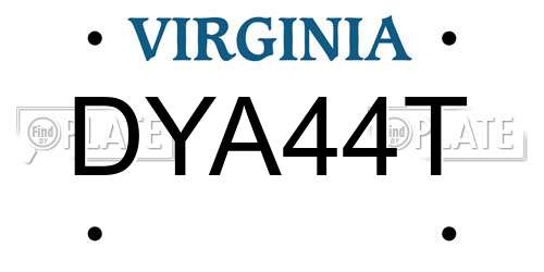 DYA44T Virginia License Plate