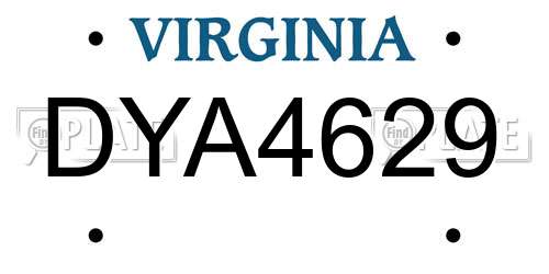 DYA4629 Virginia License Plate