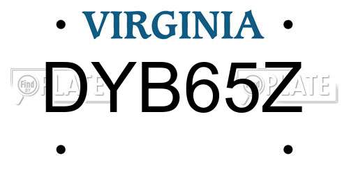 DYB65Z Virginia License Plate