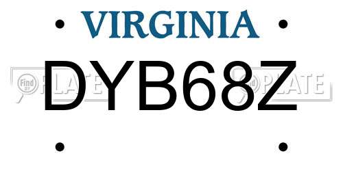 DYB68Z Virginia License Plate