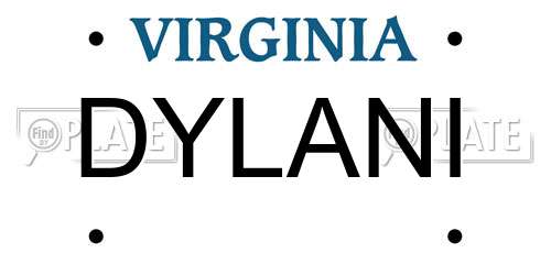 DYLANI Virginia License Plate
