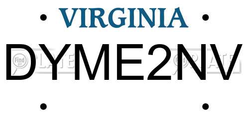 DYME2NV Virginia License Plate