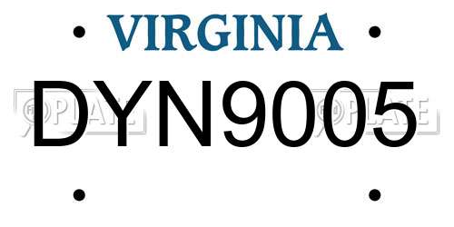 DYN9005 Virginia License Plate