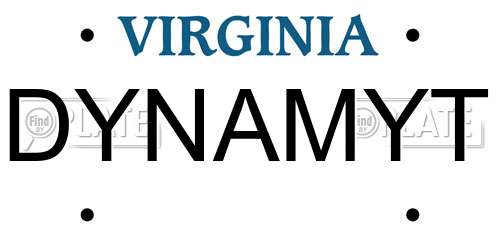 DYNAMYT Virginia License Plate