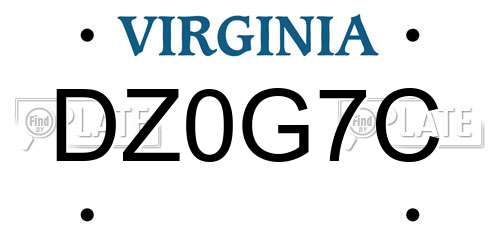 DZ0G7C Virginia License Plate