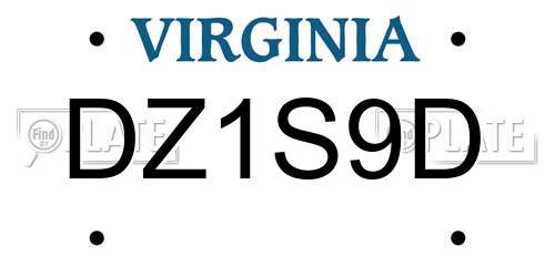 DZ1S9D Virginia License Plate