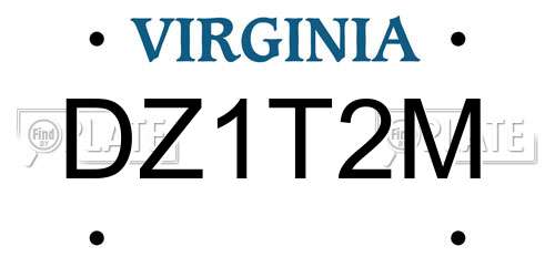 DZ1T2M Virginia License Plate