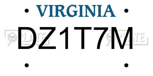 DZ1T7M Virginia License Plate