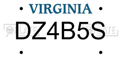 DZ4B5S Virginia License Plate