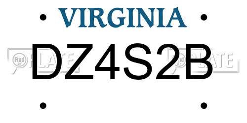 DZ4S2B Virginia License Plate