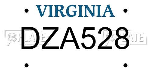DZA528 Virginia License Plate