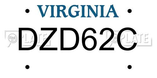 DZD62C Virginia License Plate