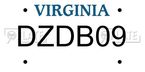 DZDB09 Virginia License Plate