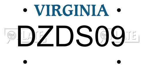 DZDS09 Virginia License Plate