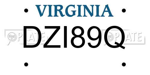 DZI89Q Virginia License Plate