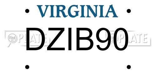 DZIB90 Virginia License Plate