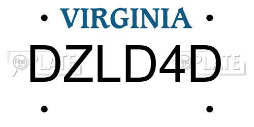 DZLD4D Virginia License Plate