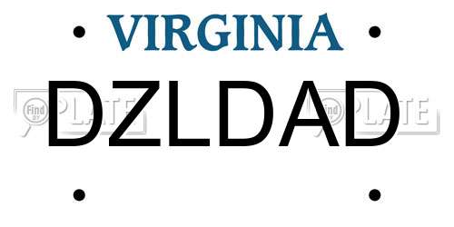 DZLDAD Virginia License Plate