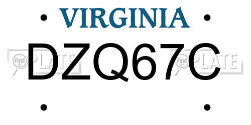 DZQ67C Virginia License Plate