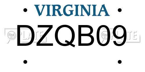DZQB09 Virginia License Plate